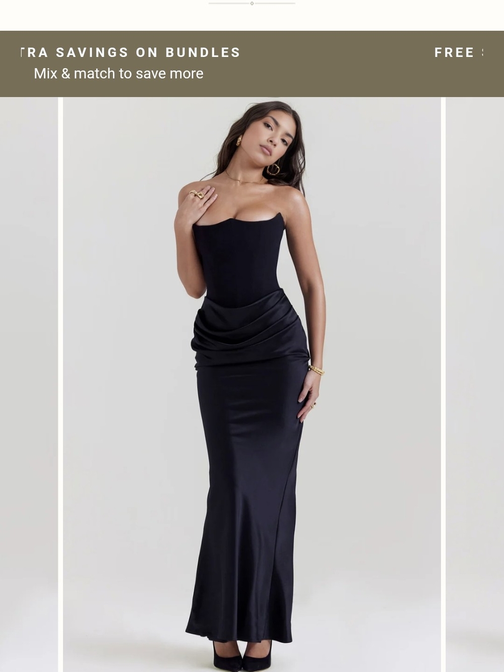 Strapless Black Draped Mermaid Evening Dress